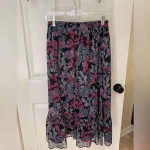 Loft Tiered Midi Skirt